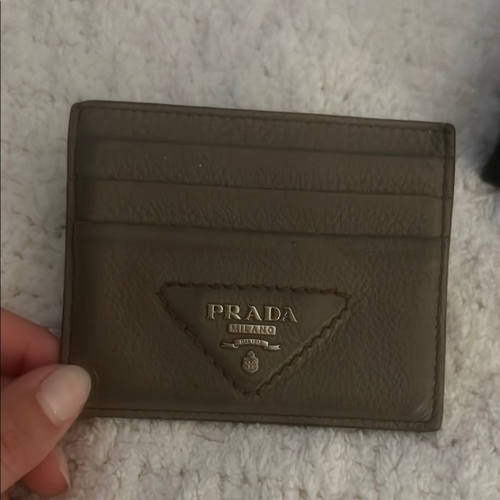 Prada Taupe Card Holder